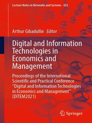 cover image of Digital and Information Technologies in Economics and Management